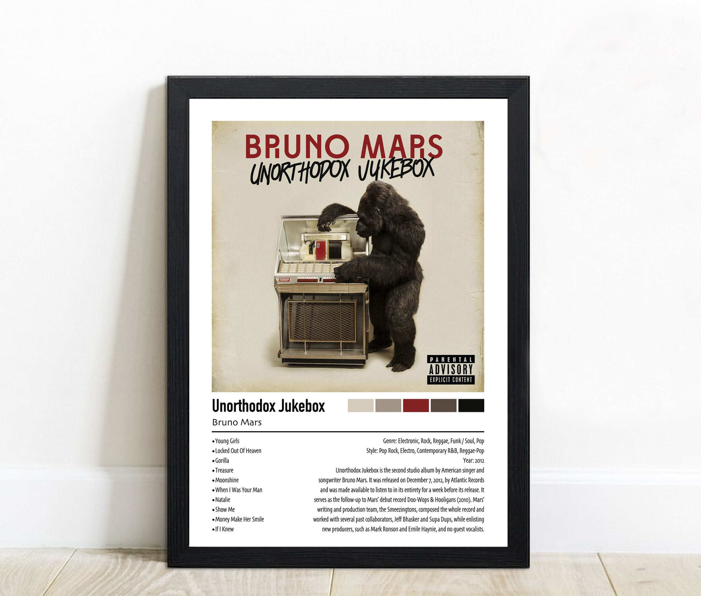 Bruno Mars | Unorthodox Jukebox | Custom Album Cover Poster Print