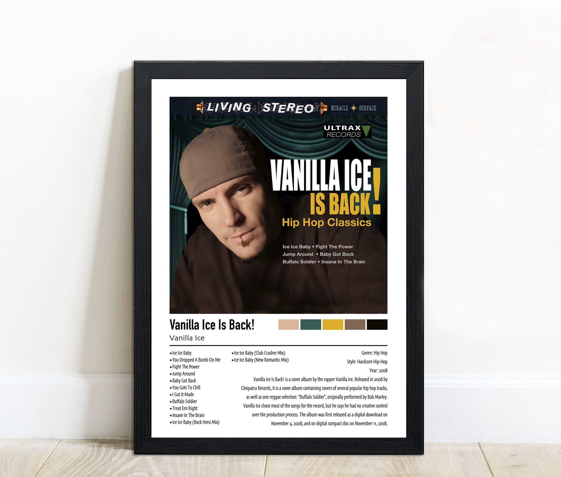 Vanilla Ice | Vanilla Ice Is Back! | Custom Album Cover Poster Print
