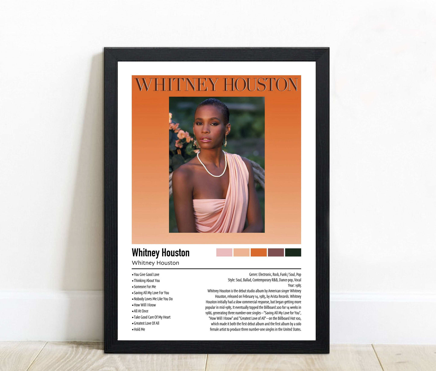 Whitney Houston | Whitney Houston | Custom Album Cover Poster Print