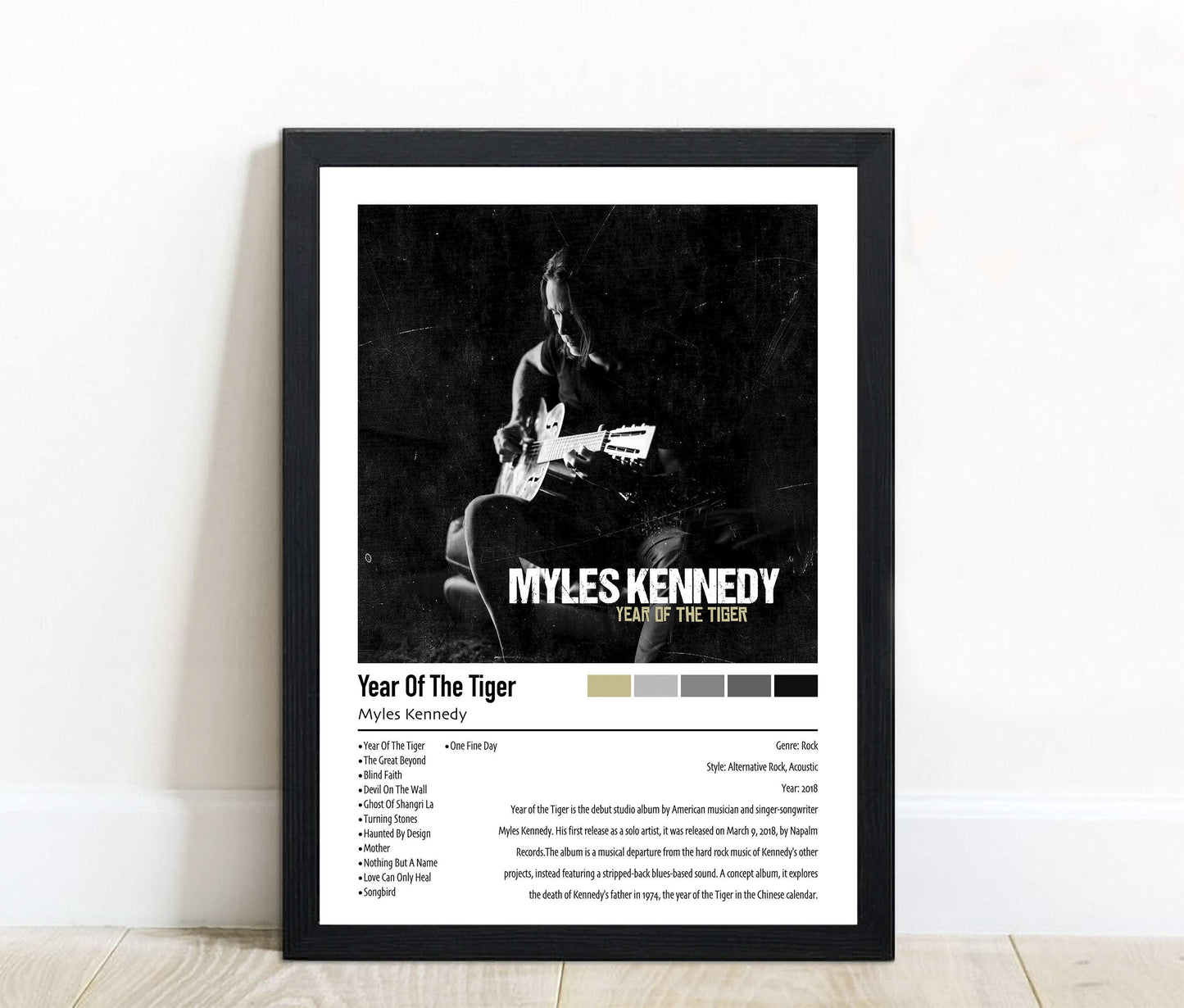 Myles Kennedy | Year Of The Tiger | Custom Album Cover Poster Print