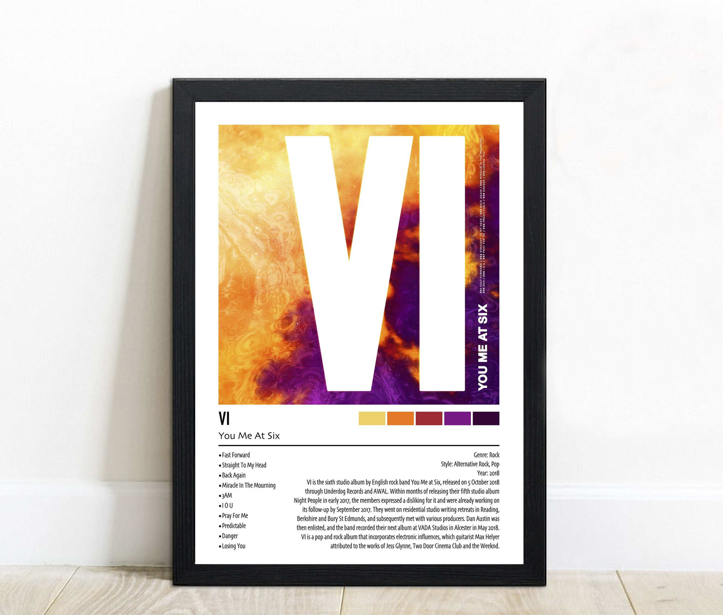 You Me At Six | VI | Custom Album Cover Poster Print