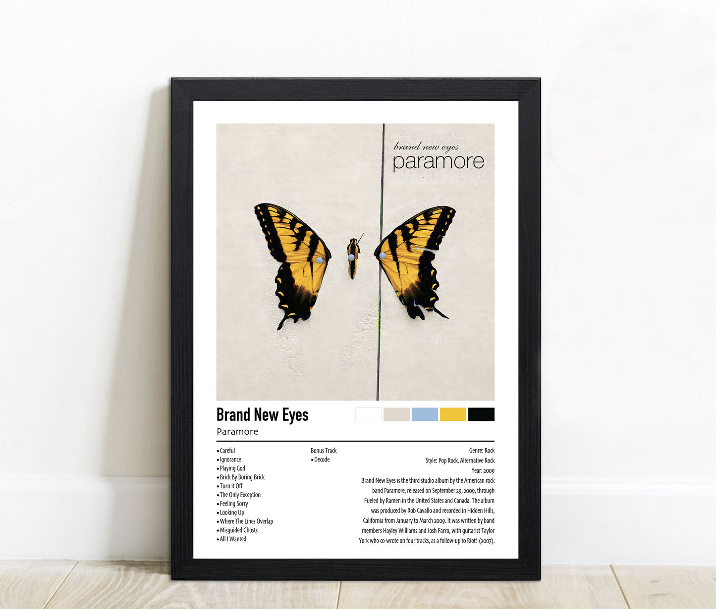 Paramore | Brand New Eyes | Custom Album Cover Poster Print