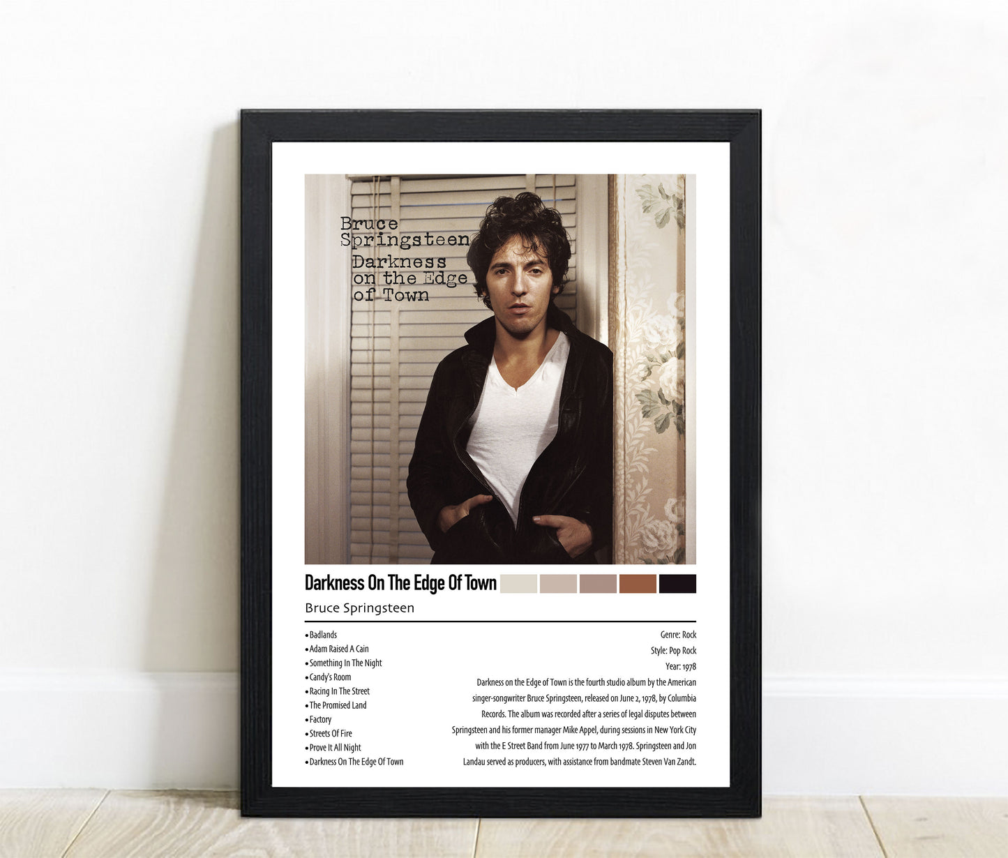 Bruce Springsteen | Darkness On The Edge Of Town | Custom Album Cover Poster Print