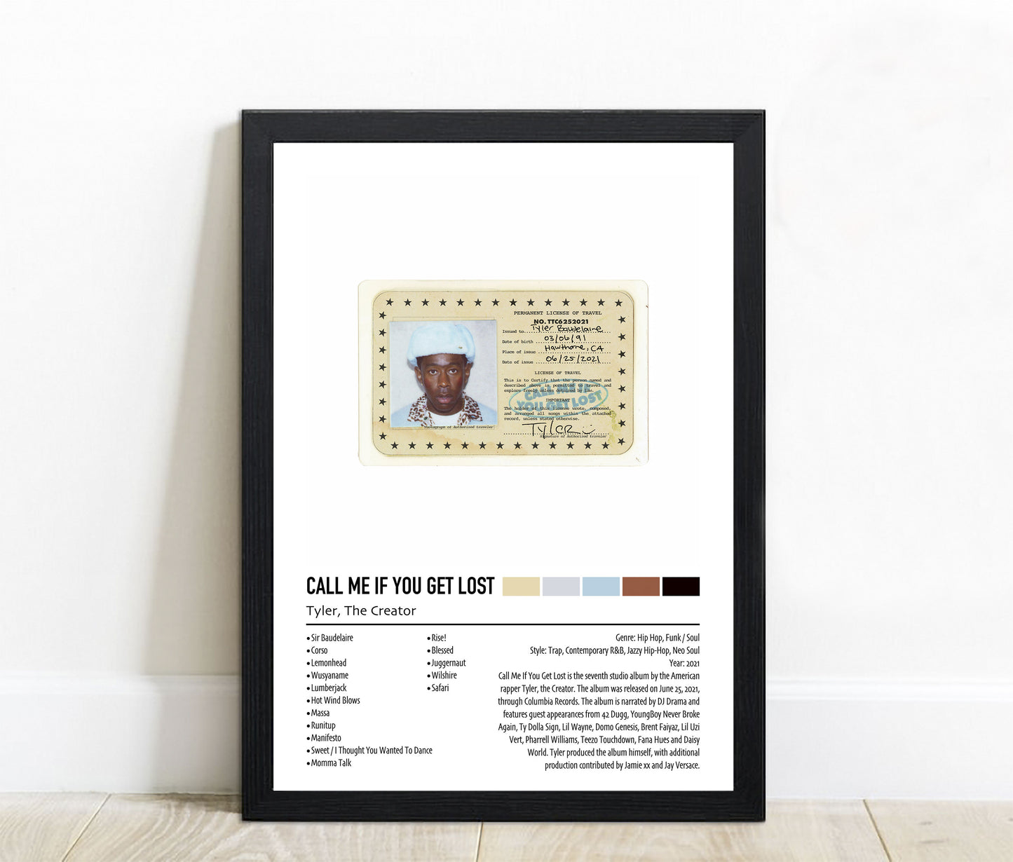 Call Me If You Get Lost | Tyler, The Creator | Custom Album Cover Poster Print