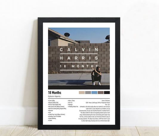 Calvin Harris | 18 Months | Custom Album Cover Poster Print