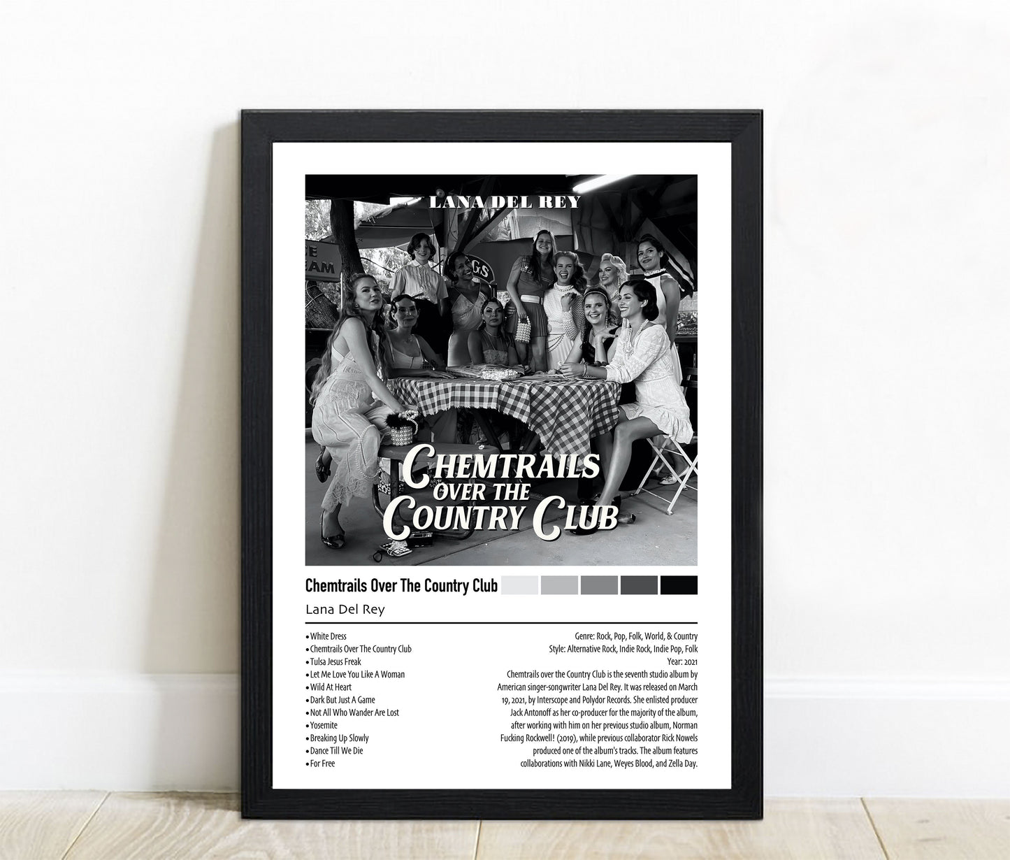 Lana Del Rey | Chemtrails Over The Country Club | Custom Album Cover Poster Print