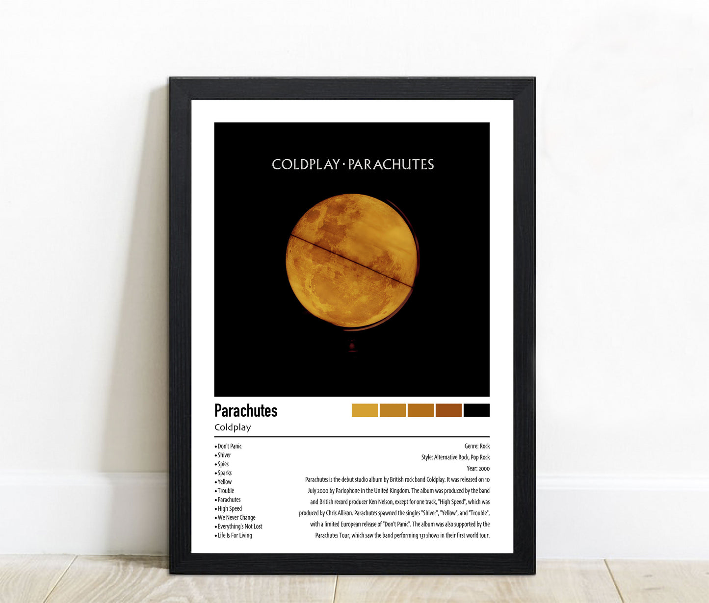 Coldplay | Parachutes | Custom Album Cover Poster Print