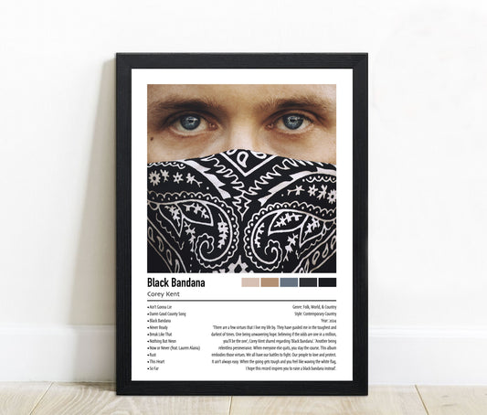 Corey Kent | Black Bandana | Custom Album Cover Poster Print
