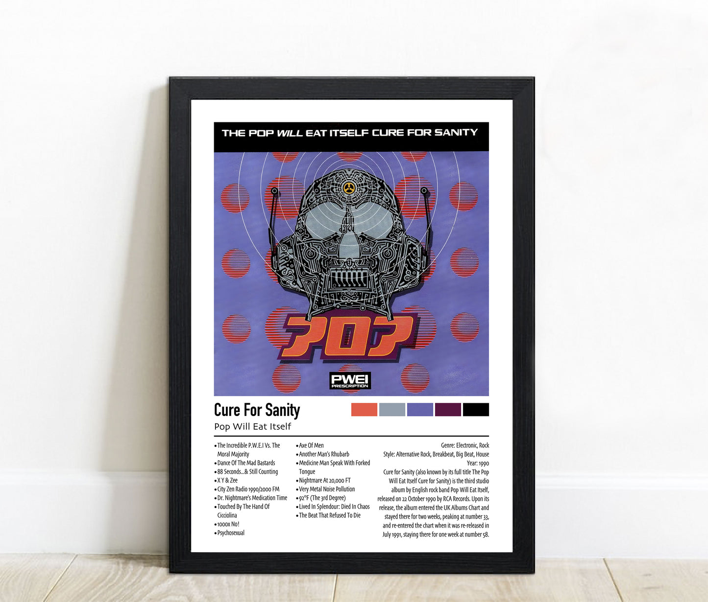Pop Will Eat Itself | Cure For Sanity | Custom Album Cover Poster Print