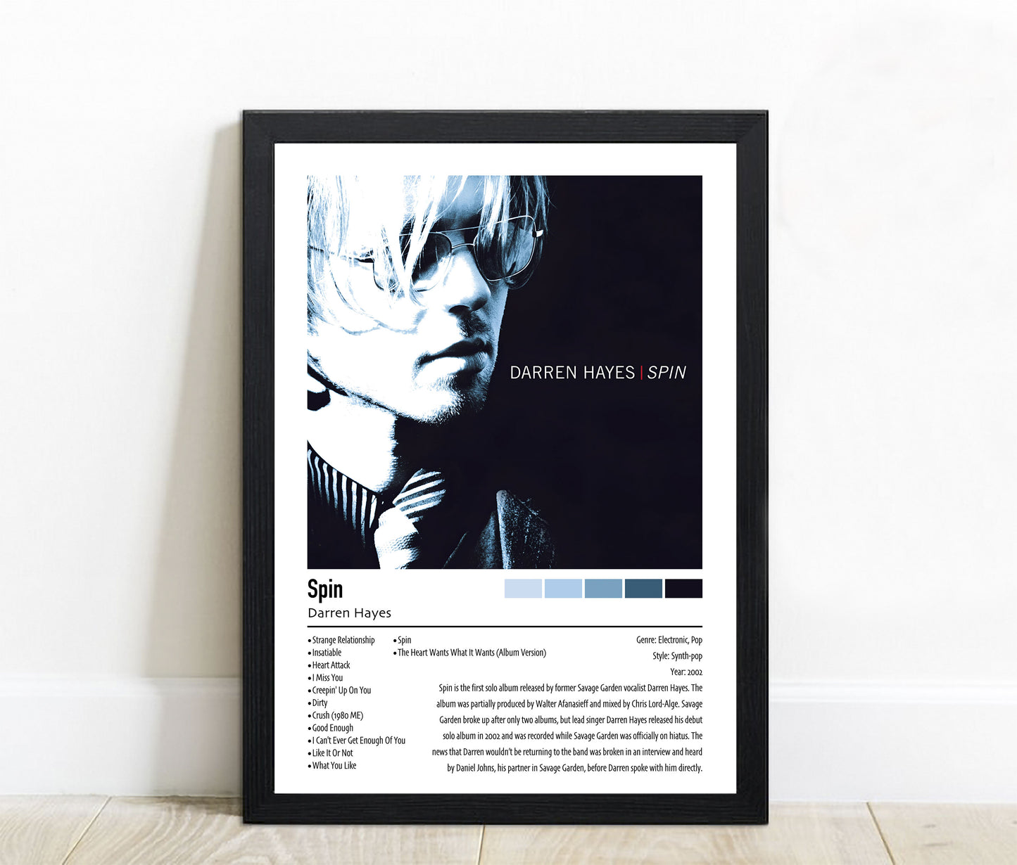 Darren Hayes | Spin | Custom Album Cover Poster Print