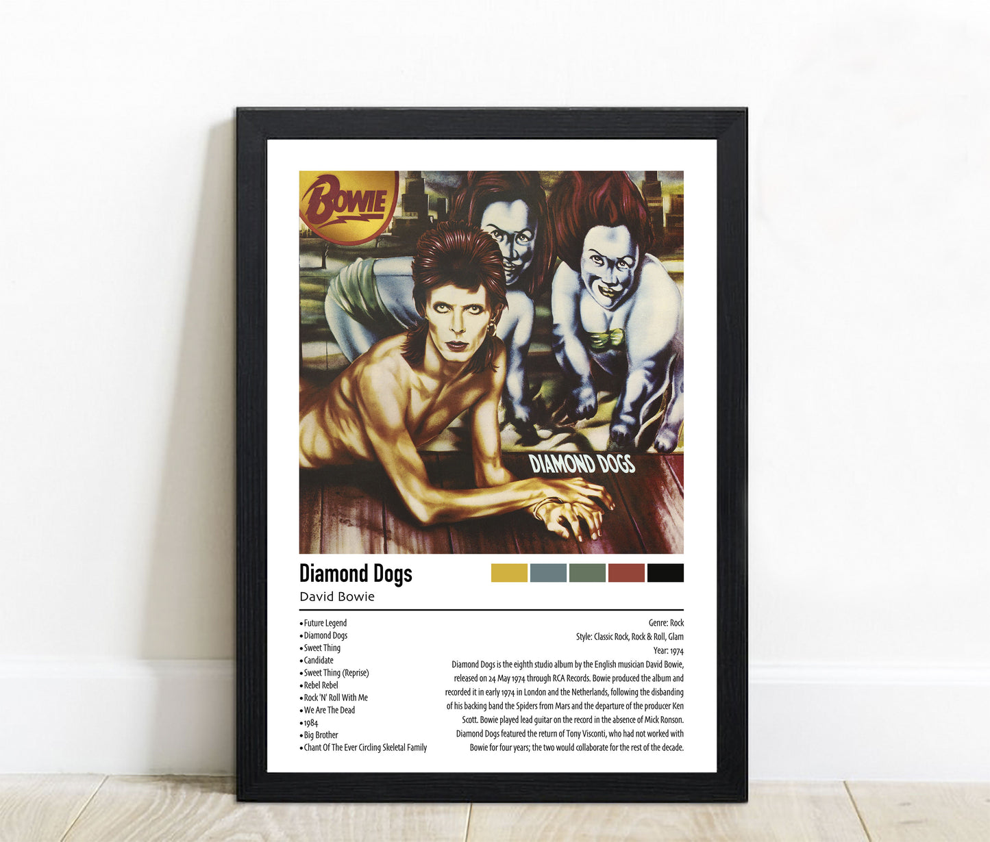 David Bowie | Diamond Dogs | Custom Album Cover Poster Print
