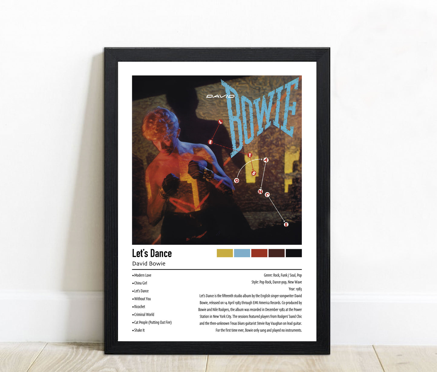David Bowie | Let's Dance | Custom Album Cover Poster Print