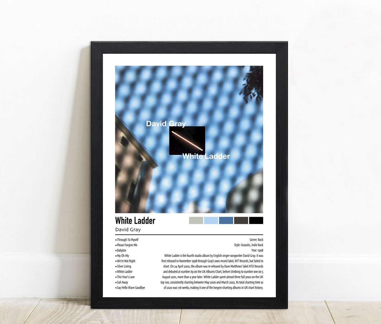 David Gray | White Ladder | Custom Album Cover Poster Print