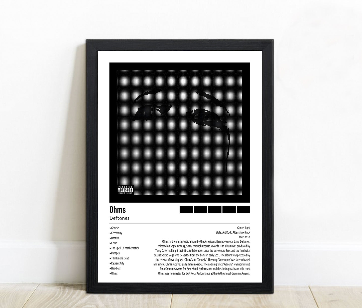 Deftones | Ohms | Custom Album Cover Poster Print