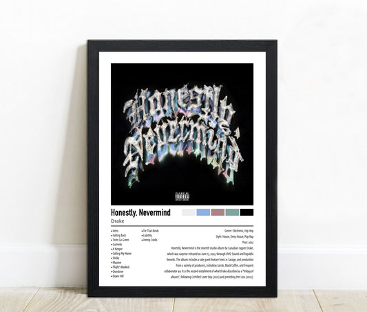 Drake | Honestly, Nevermind | Custom Album Cover Poster Print