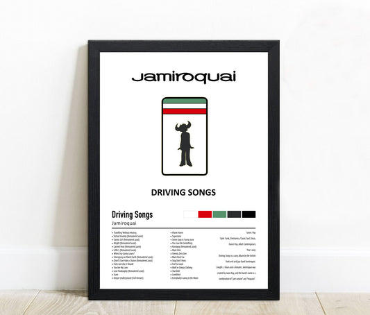 Jamiroquai | Driving Songs | Custom Album Cover Poster Print