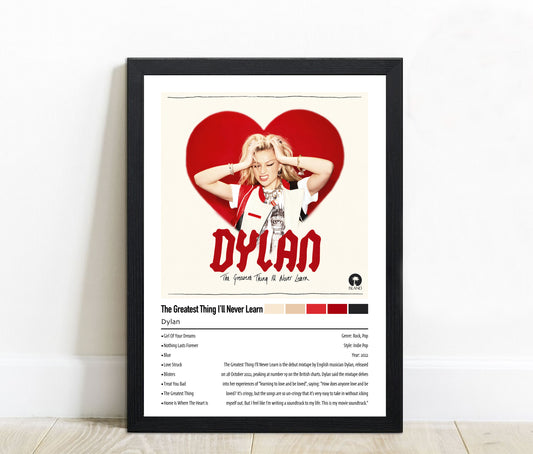 Dylan | The Greatest Thing I'll Never Learn | Custom Album Cover Poster Print
