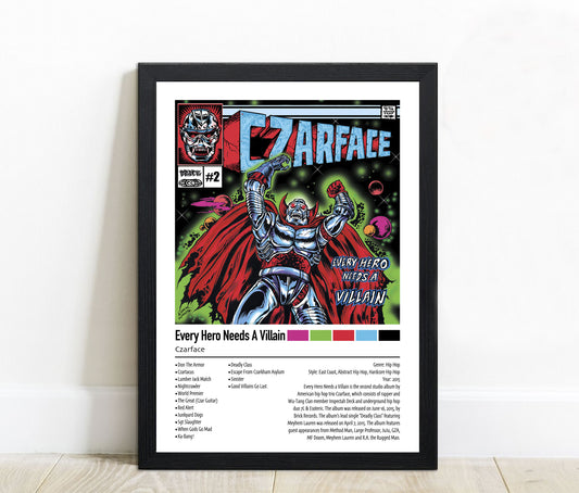 Czarface | Every Hero Needs A Villain | Custom Album Cover Poster Print
