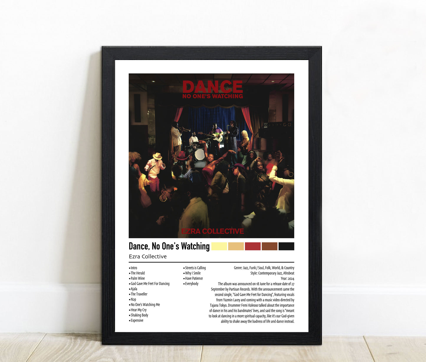 Ezra Collective | Dance, No One's Watching | Custom Album Cover Poster Print