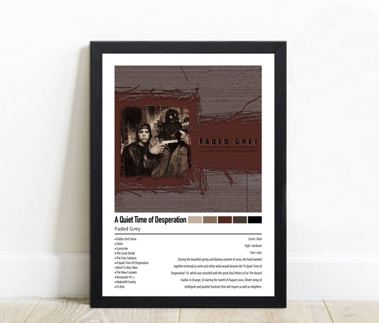 Faded Grey | A Quiet Time of Desperation | Custom Album Cover Poster Print
