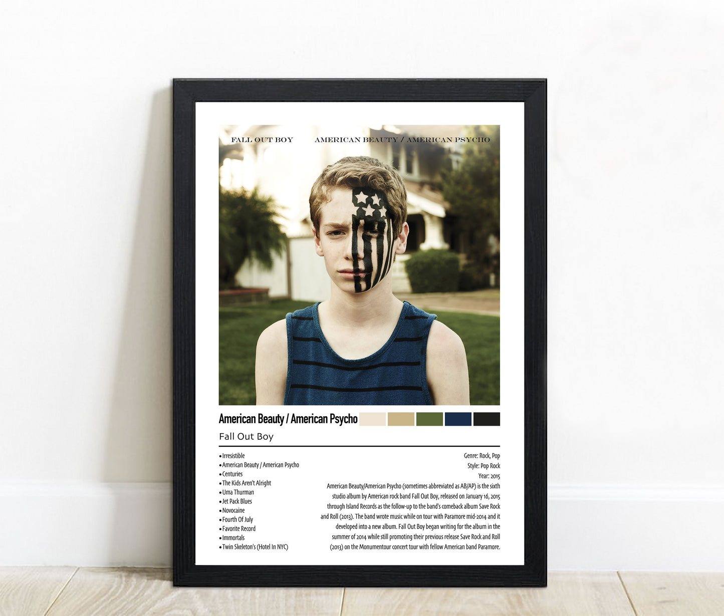 Fall Out Boy | American Beauty / American Psycho | Custom Album Cover Poster Print