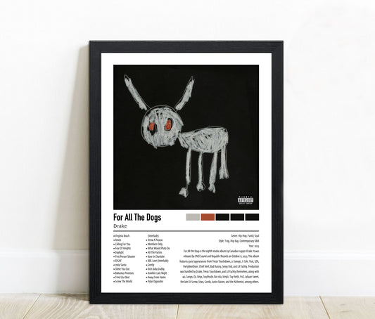 Drake | For All The Dogs | Custom Album Cover Poster Print