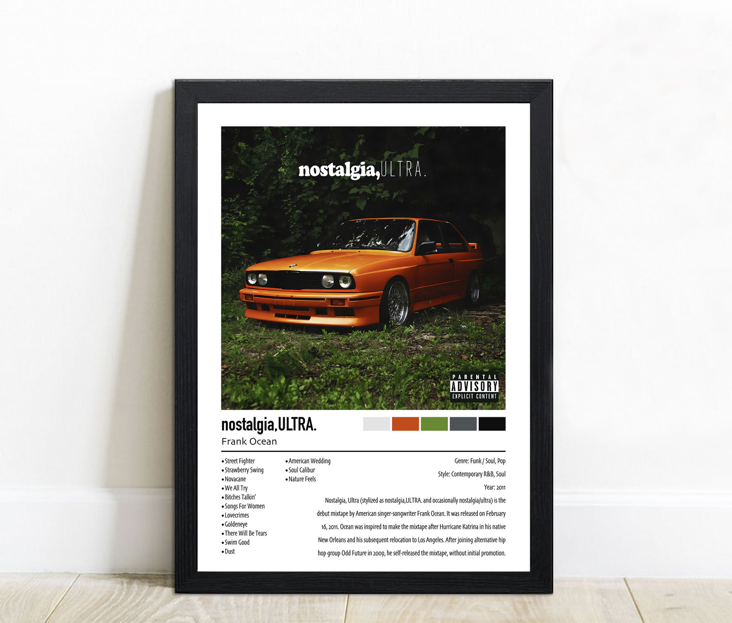 Frank Ocean | nostalgia, ULTRA. | Custom Album Cover Poster Print