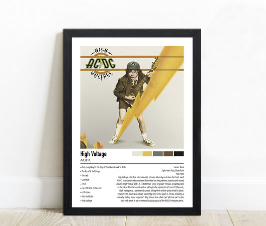 AC/DC | High Voltage | Custom Album Cover Poster Print