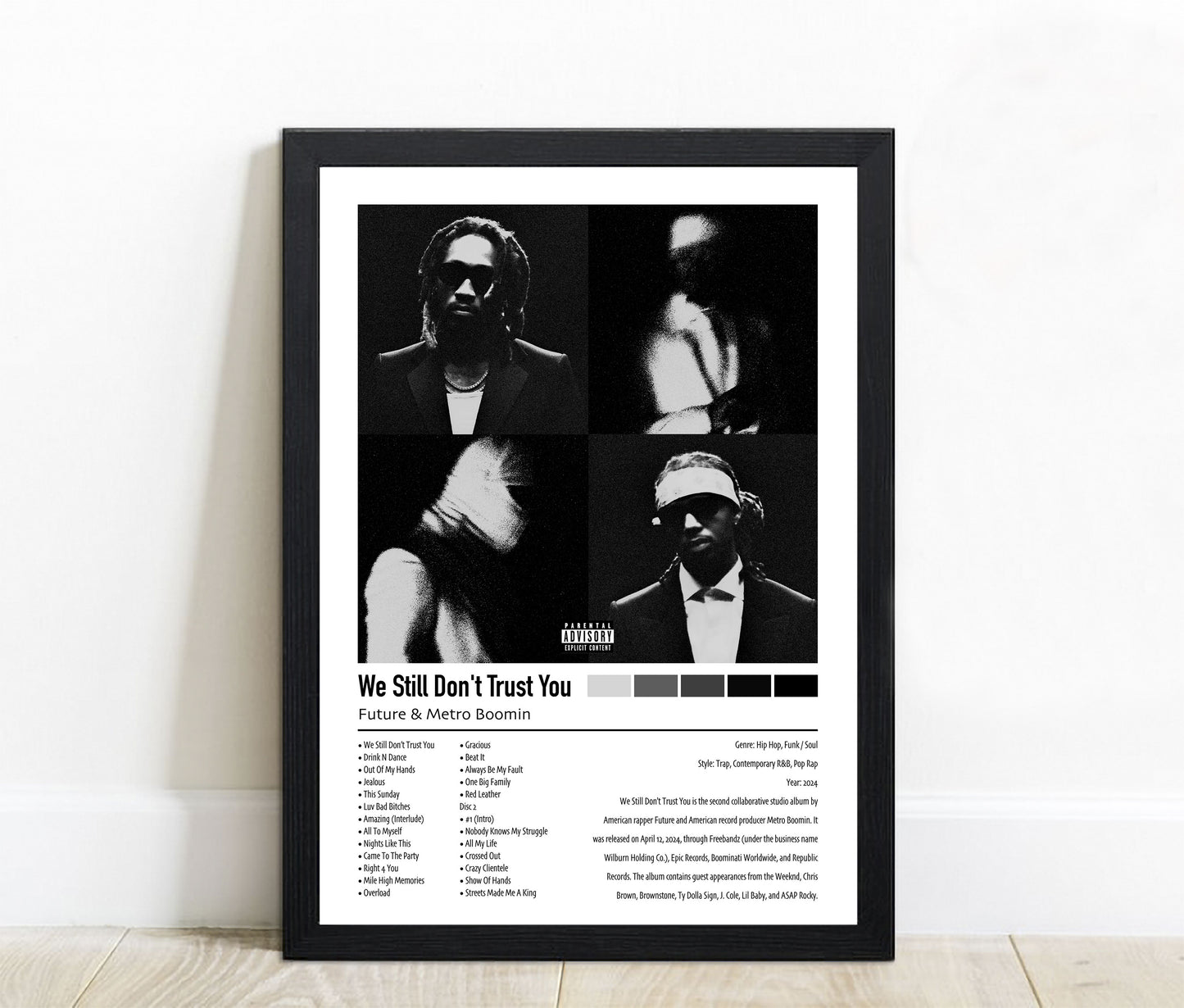 Future & Metro Boomin | We Still Don't Trust You | Custom Album Cover Poster Print