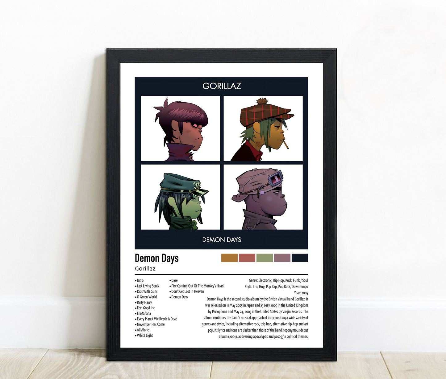 Gorillaz | Demon Days | Custom Album Cover Poster Print