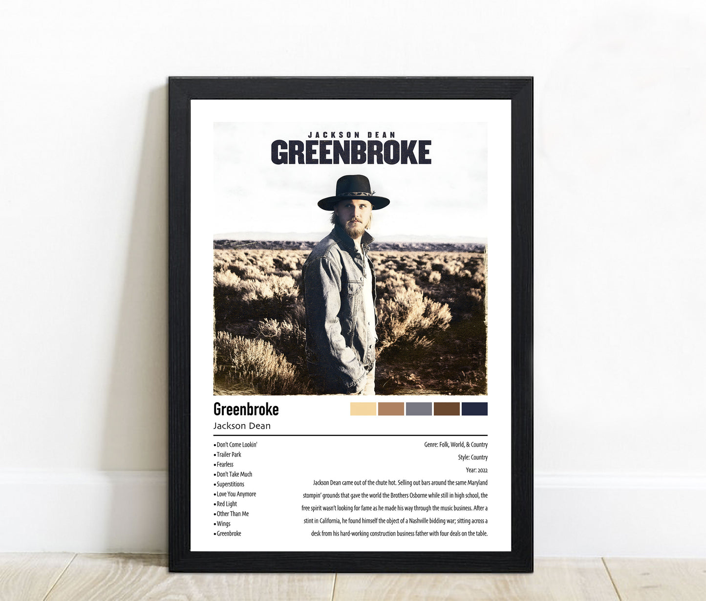 Jackson Dean | Greenbroke | Custom Album Cover Poster Print
