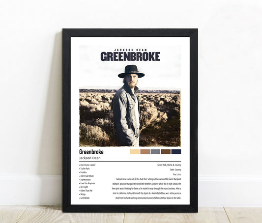 Jackson Dean | Greenbroke | Custom Album Cover Poster Print