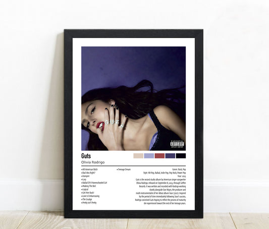 Olivia Rodrigo | Guts | Custom Album Cover Poster Print