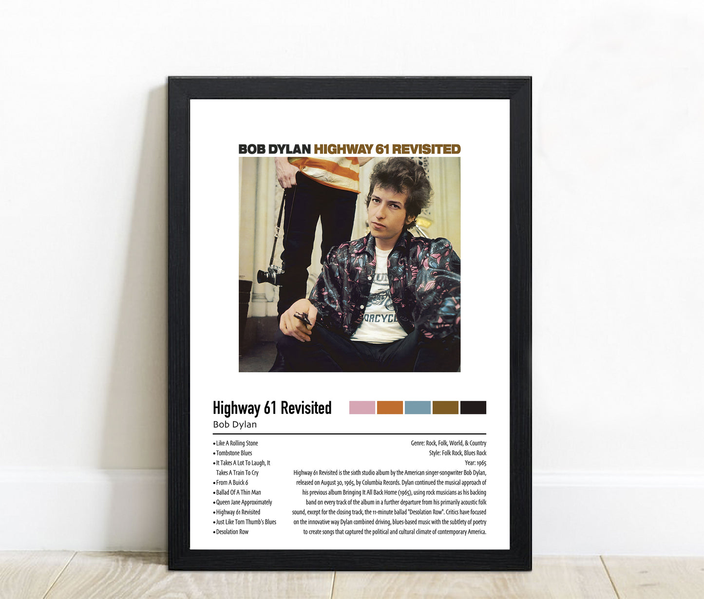 Bob Dylan | Highway 61 Revisited | Custom Album Cover Poster Print