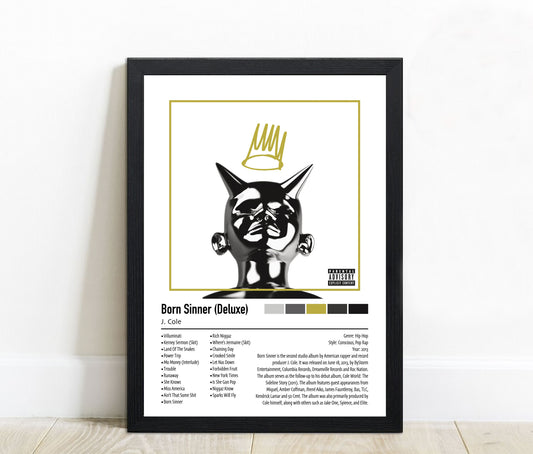 J. Cole | Born Sinner (Deluxe) | Custom Album Cover Poster Print