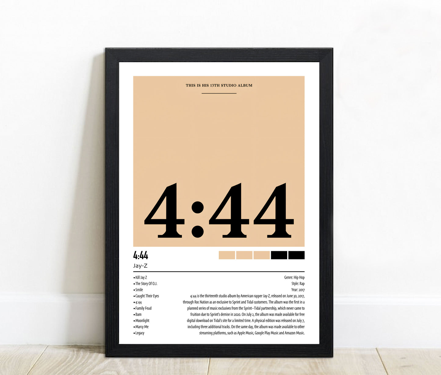 Jay-Z | 4:44 | Custom Album Cover Poster Print