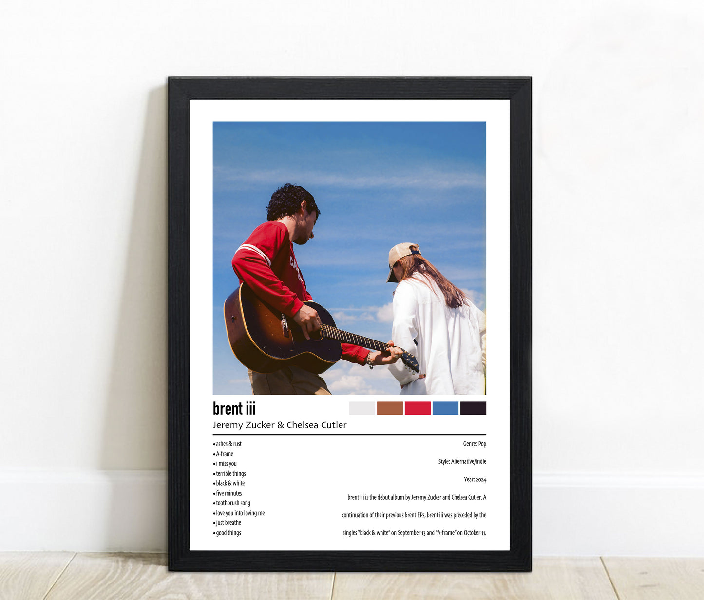 Jeremy Zucker & Chelsea Cutler | brent iii | Custom Album Cover Poster Print