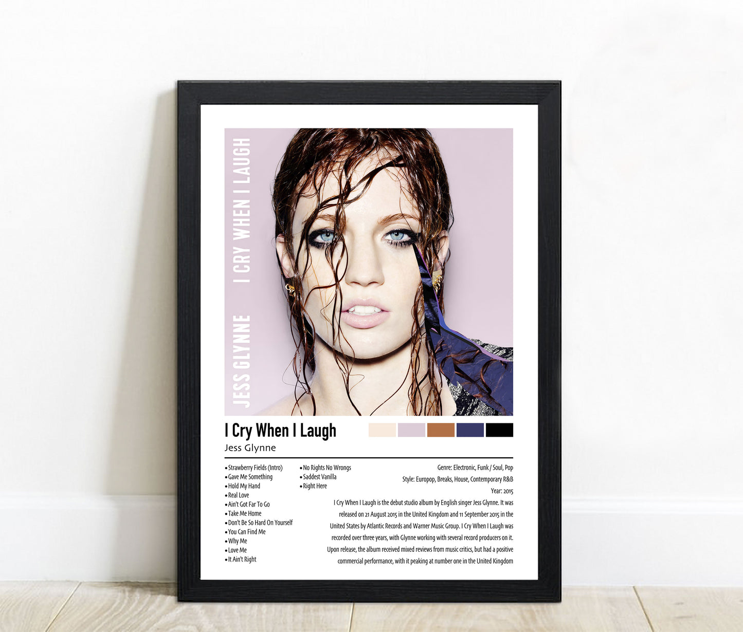 Jess Glynne | I Cry When I Laugh | Custom Album Cover Poster Print