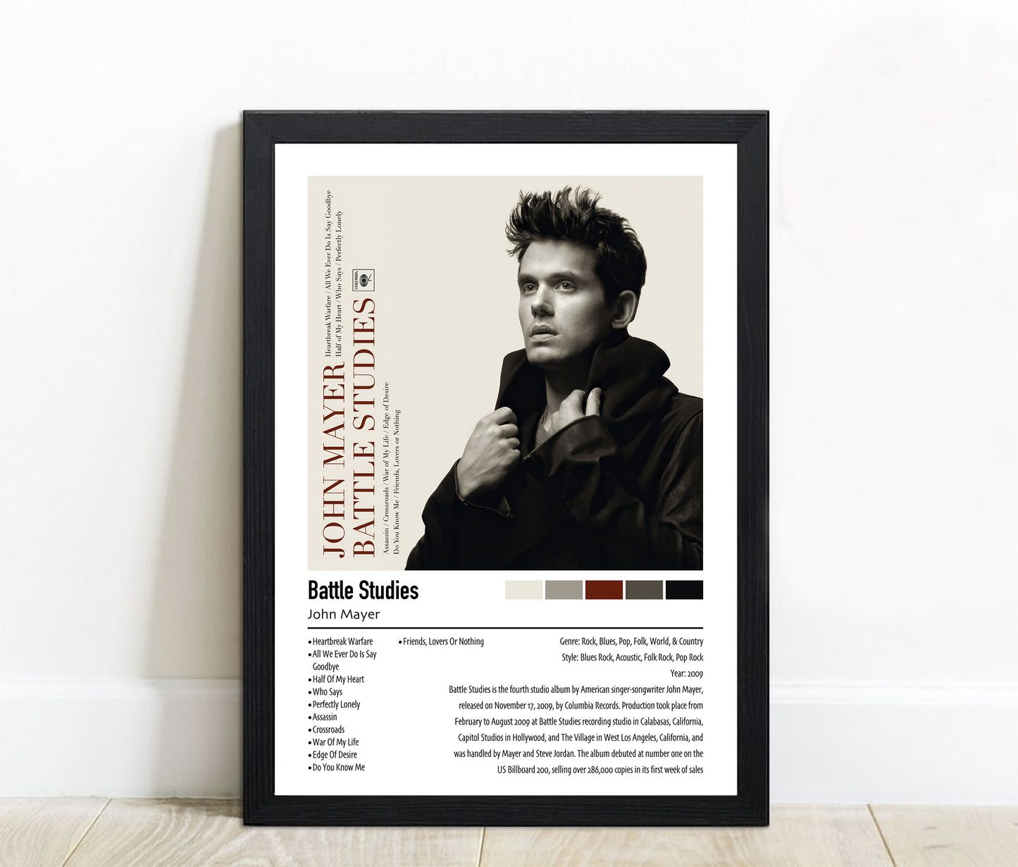 John Mayer | Battle Studies | Custom Album Cover Poster Print