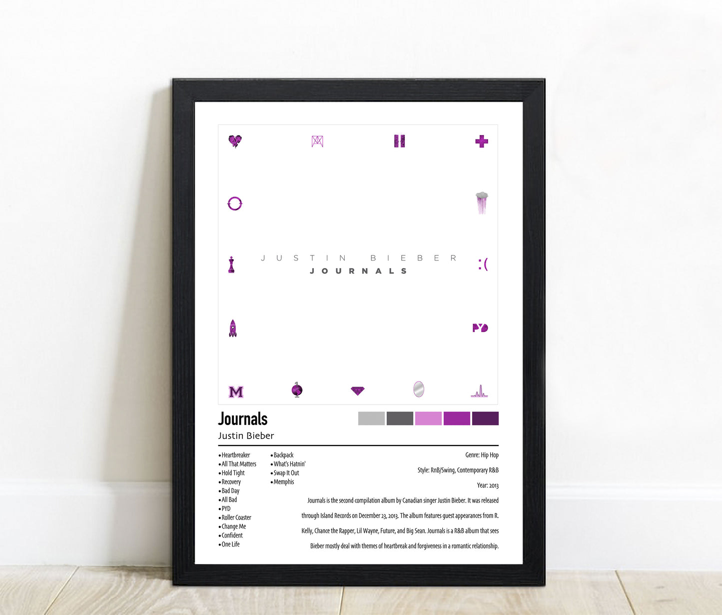 Justin Bieber | Journals | Custom Album Cover Poster Print