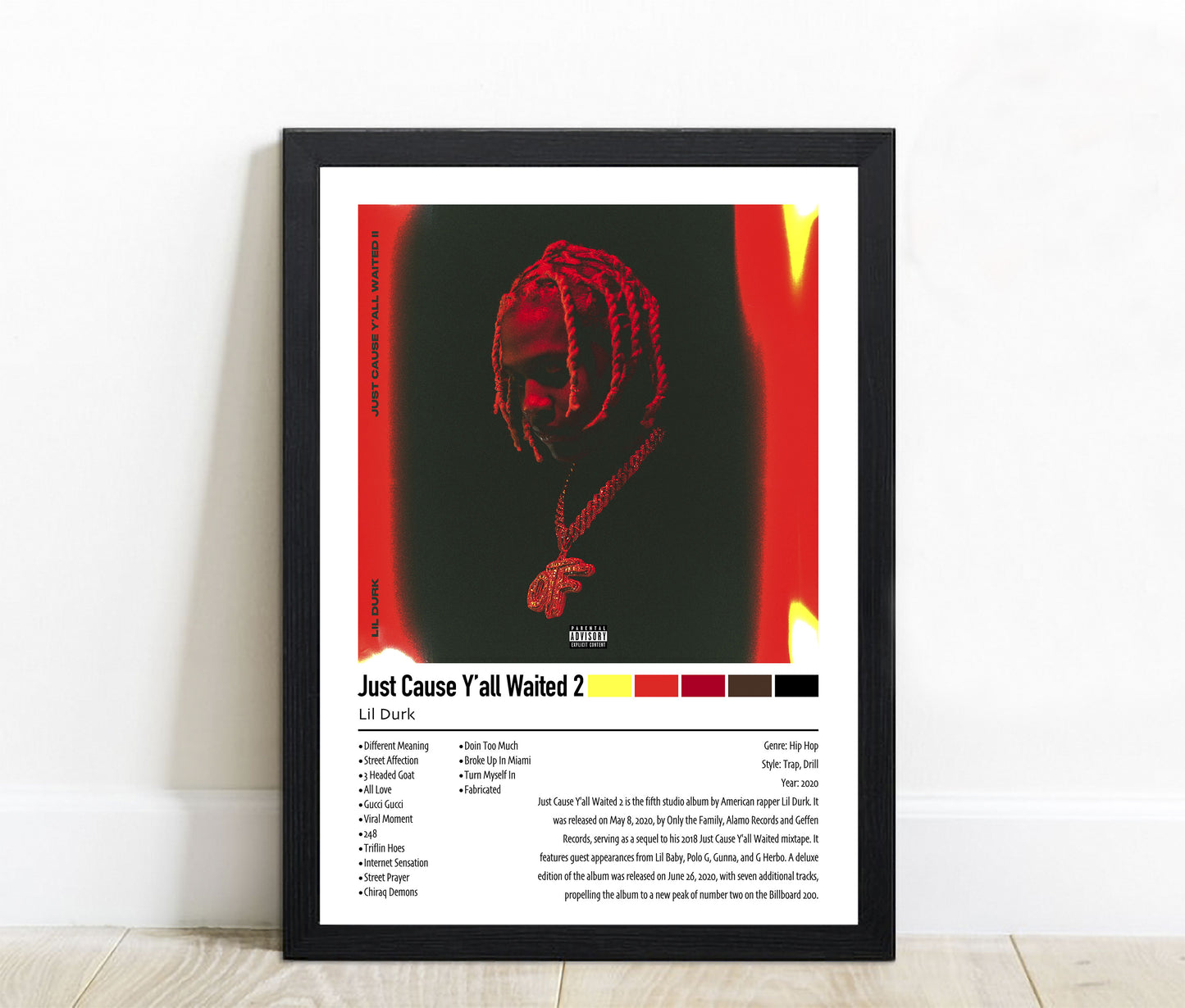 Lil Dirk | Just Cause Y'all Waited 2 | Custom Album Cover Poster Print
