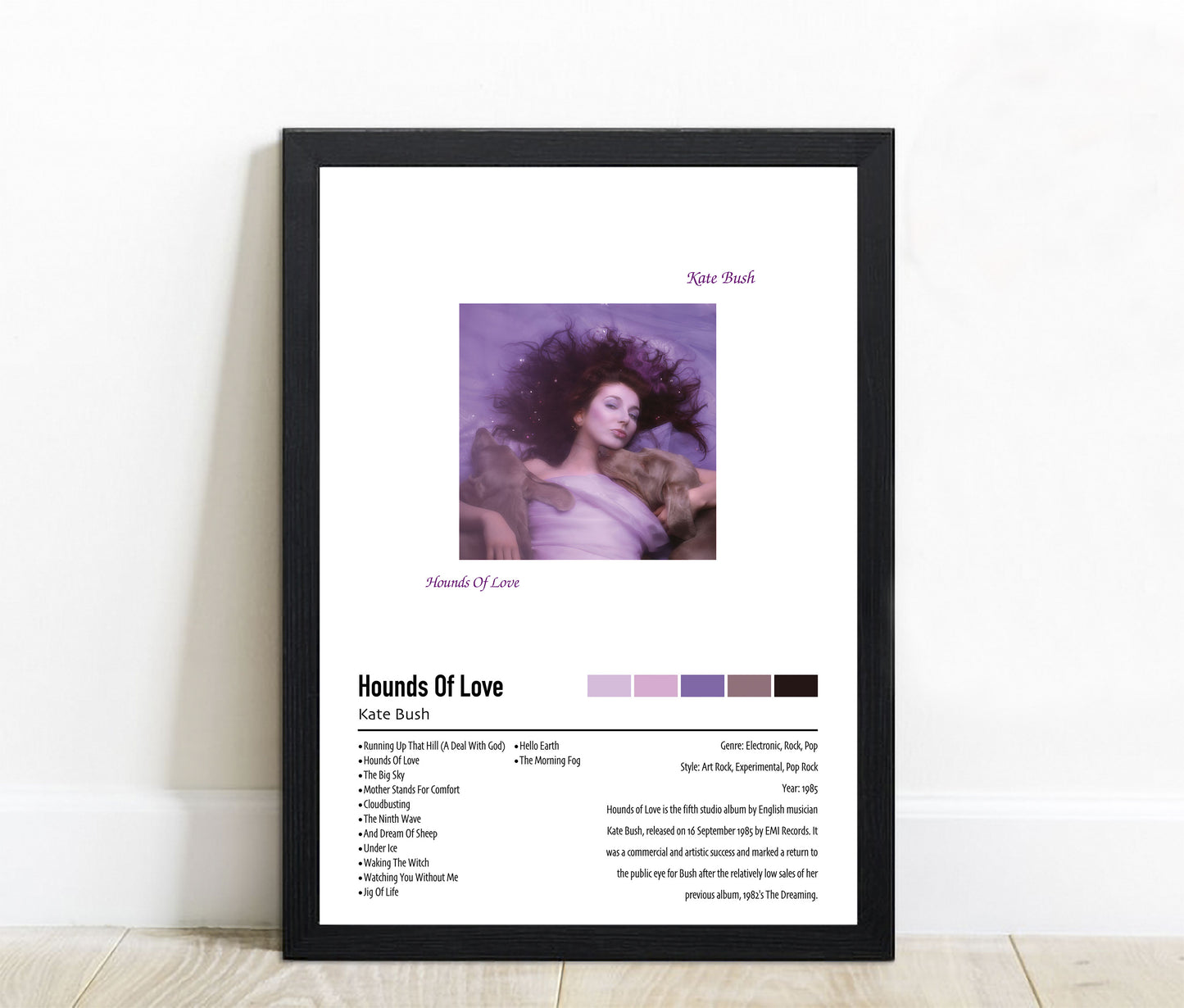 Kate Bush | Hounds Of Love | Custom Album Cover Poster Print