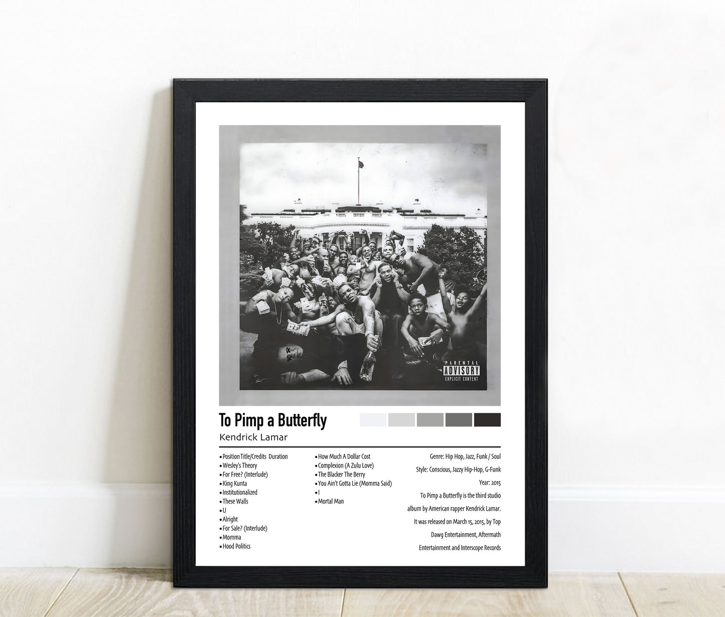 Kendrick Lamar | To Pimp a Butterfly | Custom Album Cover Poster Print