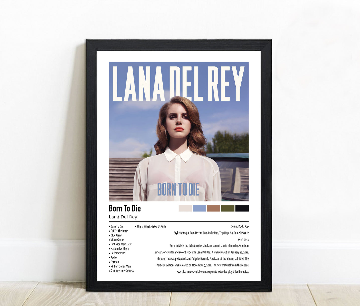 Lana Del Rey | Born To Die | Custom Album Cover Poster Print