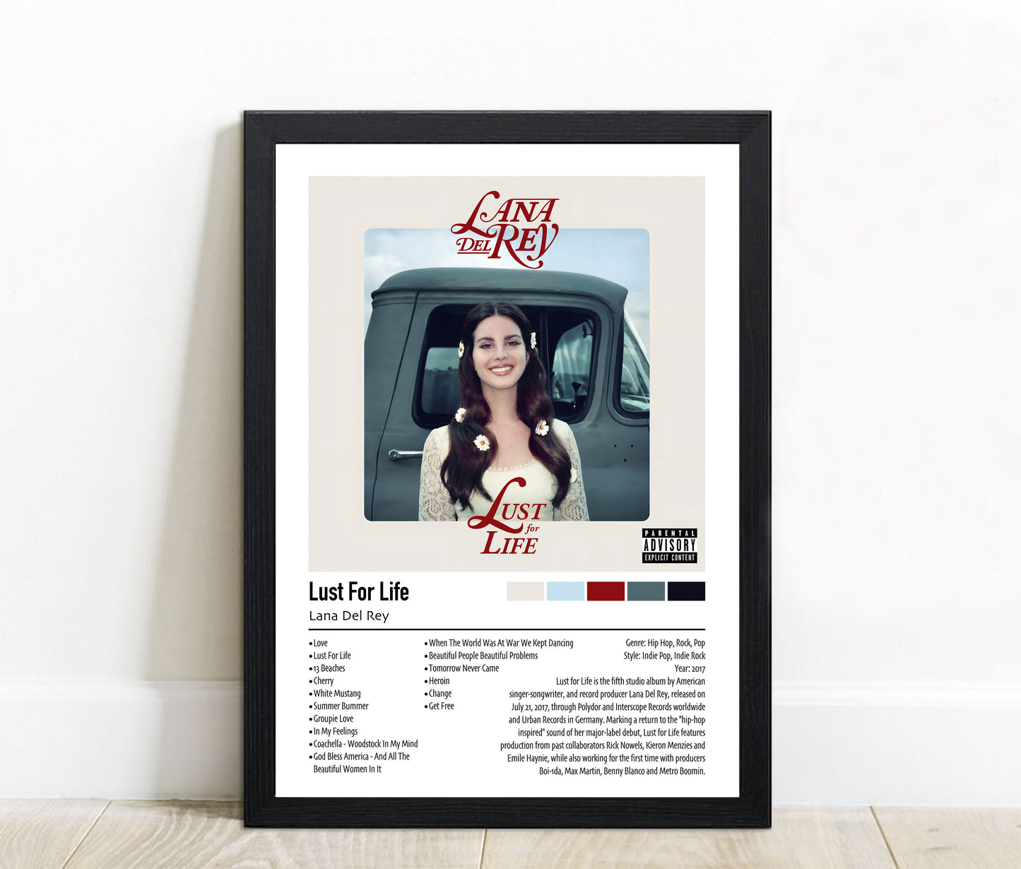 Lana Del Rey | Lust For Life | Custom Album Cover Poster Print