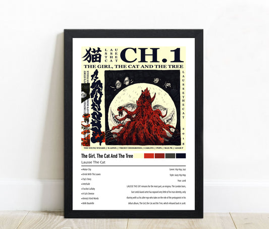 Lausse The Cat | The Girl. The Cat And The Tree | Custom Album Cover Poster Print