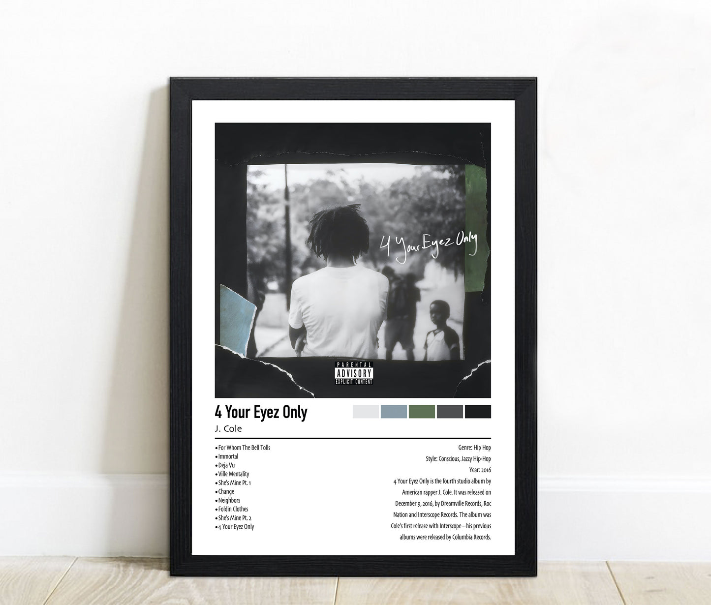 J. Cole | 4 Your Eyez Only | Custom Album Cover Poster Print