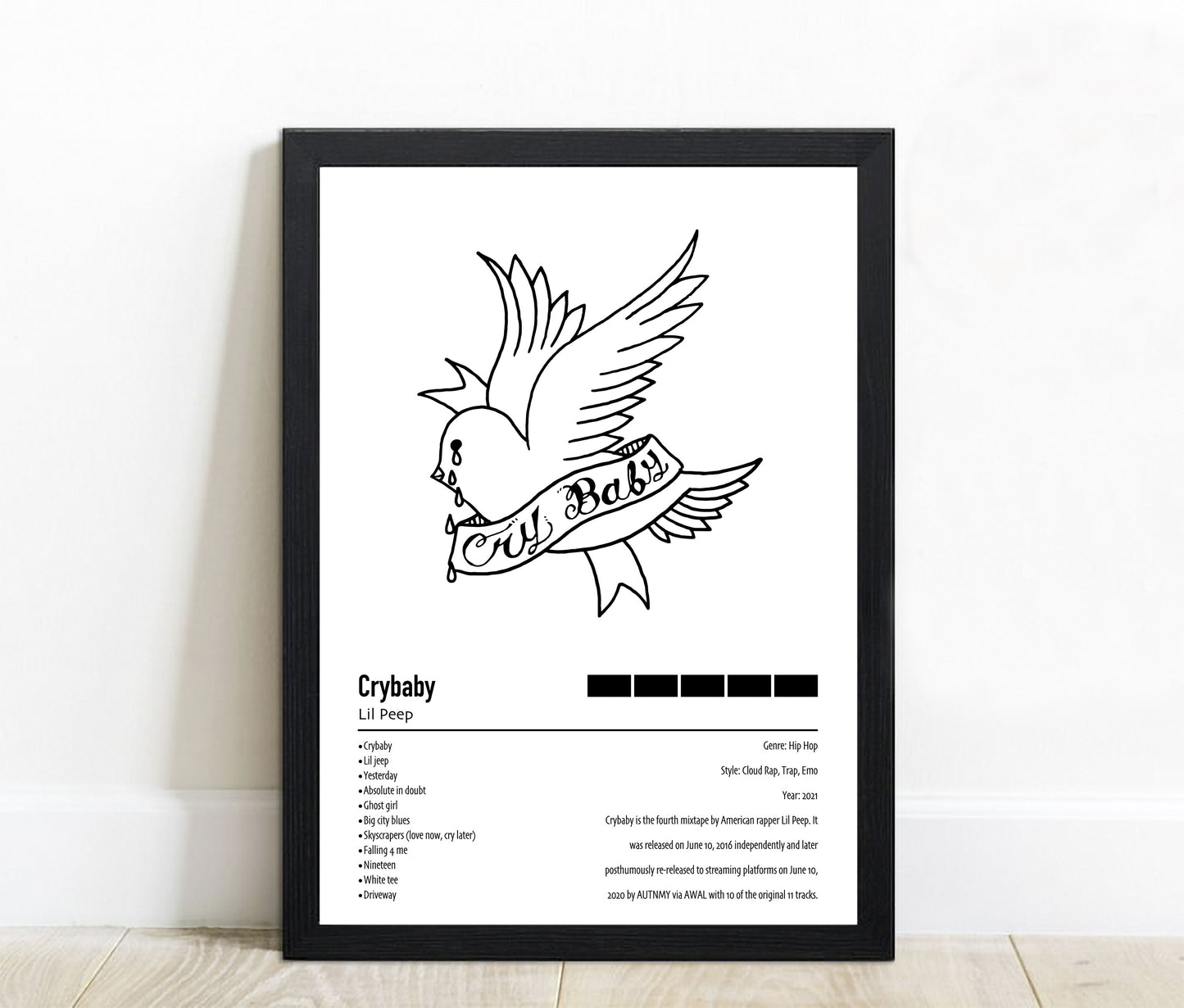 Lil Peep | Crybaby | Custom Album Cover Poster Print