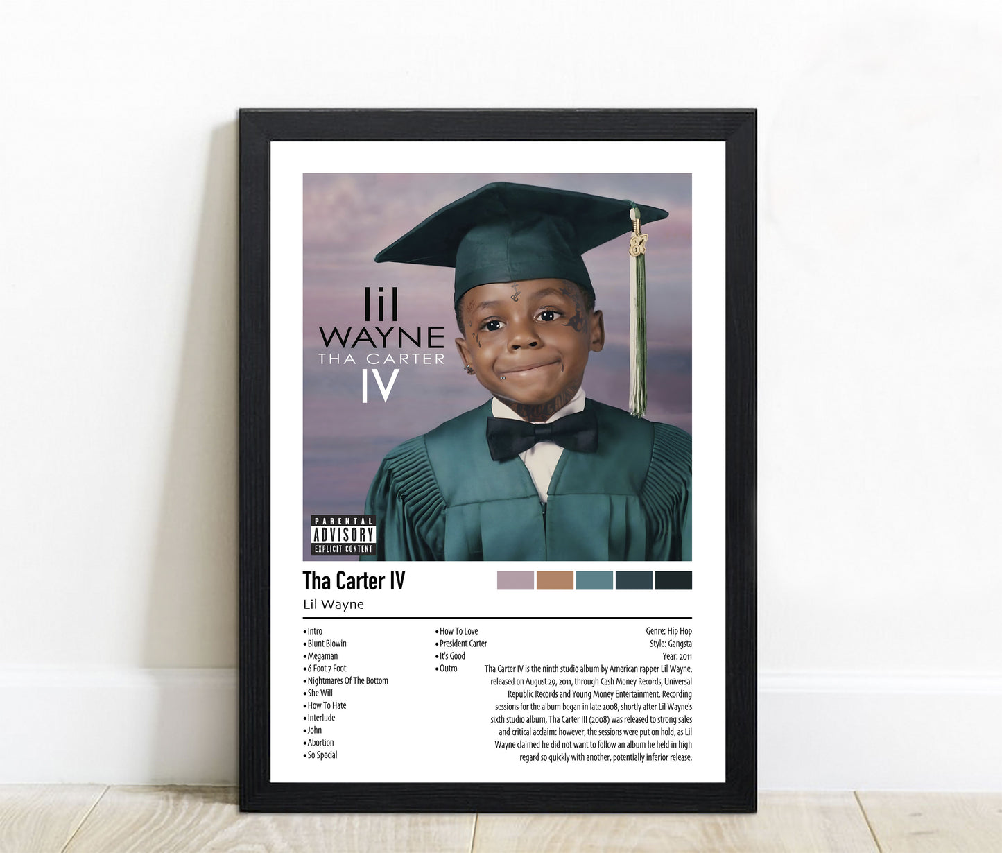 Lil Wayne | Tha Carter IV | Custom Album Cover Poster Print