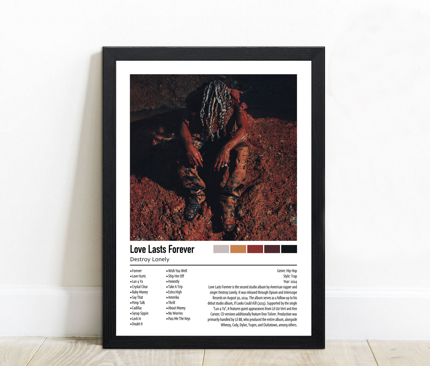 Destroy Lonely | Love Lasts Forever | Custom Album Cover Poster Print